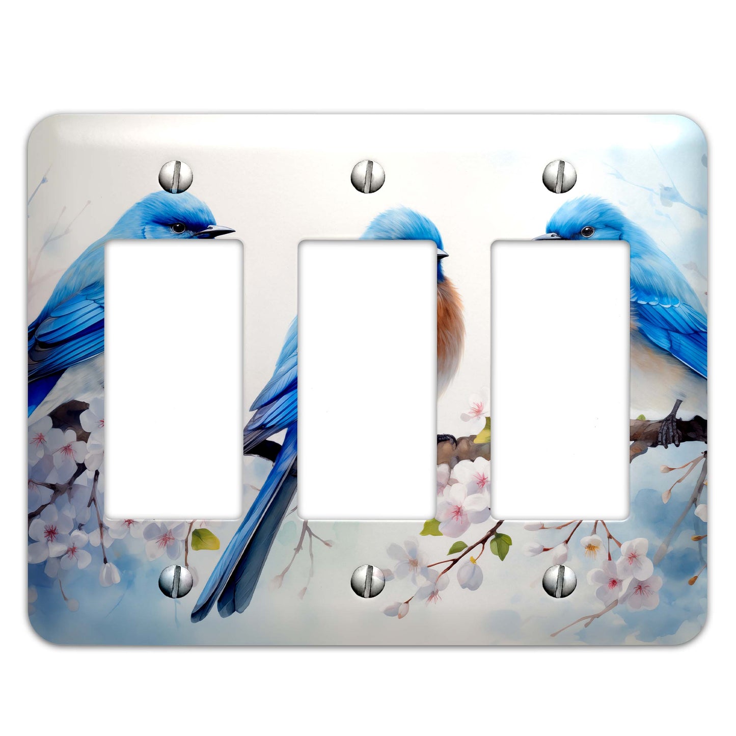 Bluebird Whispers Decorative Switchplate | Metal Light Switch Cover, Multiple Sizes, Home Decor - #5384