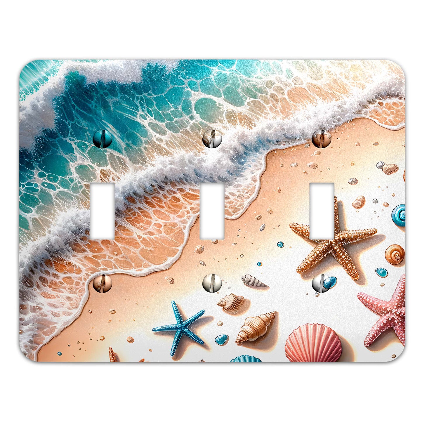 Decorative Wallplate -  Seashells in the Ocean Light Switch Cover, Multiple Sizes, Home Decor - #5049