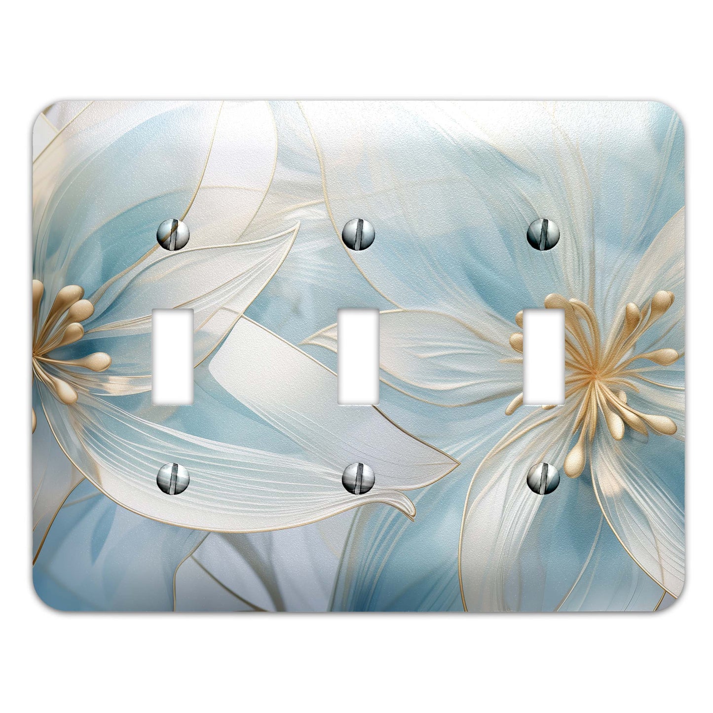 Translucent Lilies Light Switch Cover - Metal SwitchPlate, Multiple Sizes - #5275