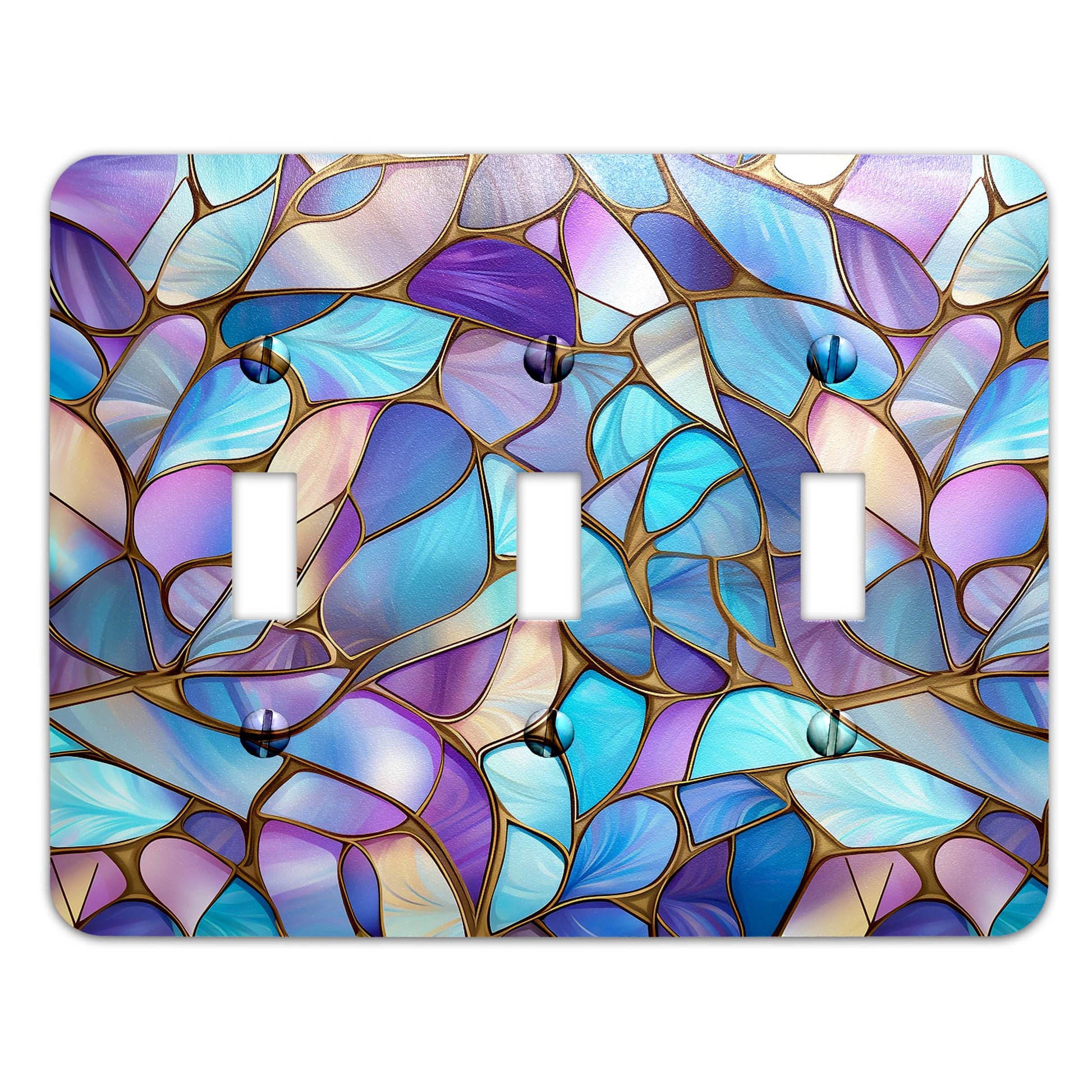 Pastel mosaic stained glass light switch cover, decorative wall plate for home décor, colorful switch cover for light switches