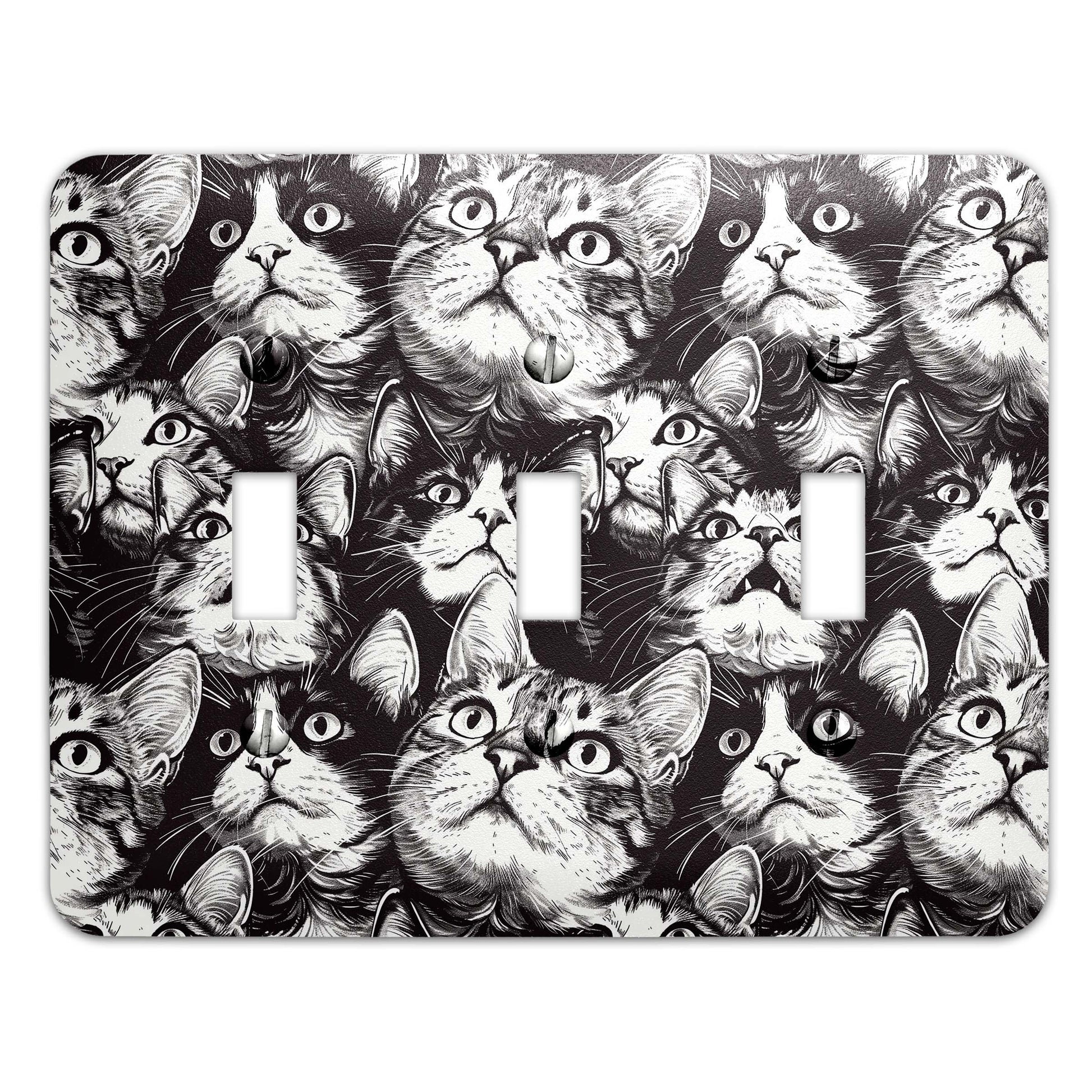 Funny Hungry Cats Light Switch Cover – Cute Decorative Wallplate for Cat Lovers