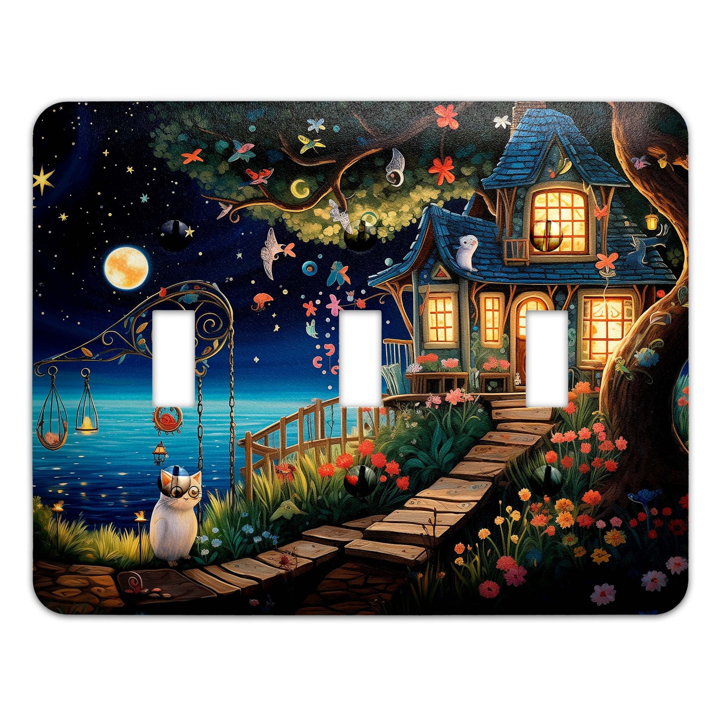 Decorative Switchplate -  Claude Monet Inspired Enchanted Cottage  Light Switch Cover, Multiple Sizes, Home Decor - #5326