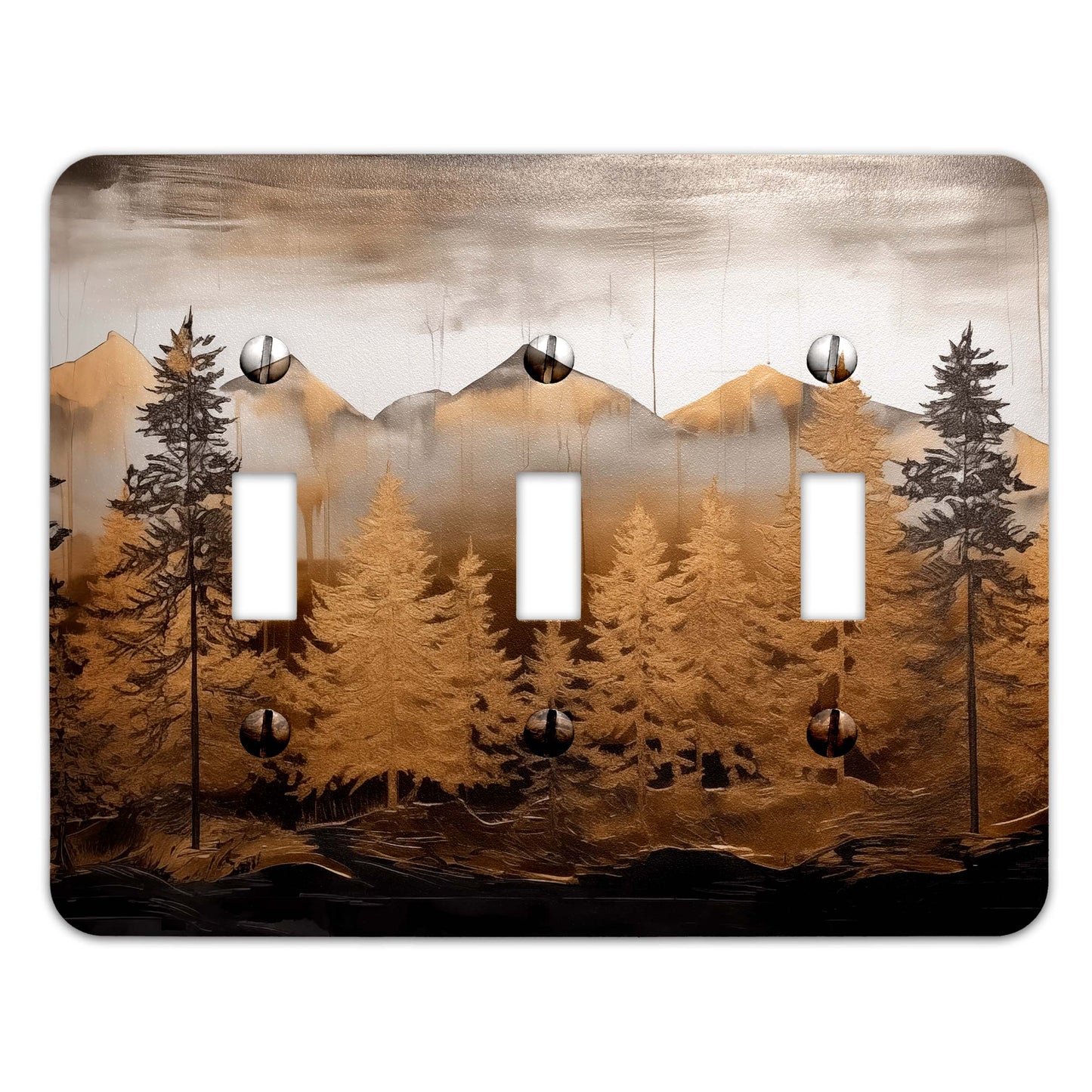 Gilded Pines Decorative Switchplate | Metal Light Switch Cover, Multiple Sizes, Home Decor - #5383