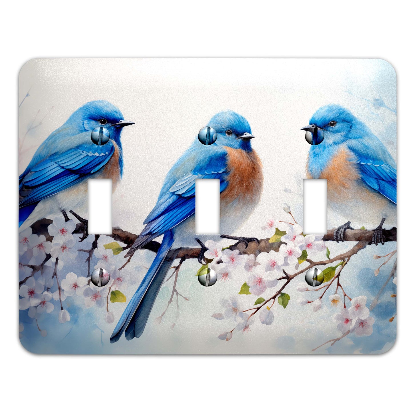 Bluebird Whispers Decorative Switchplate | Metal Light Switch Cover, Multiple Sizes, Home Decor - #5384