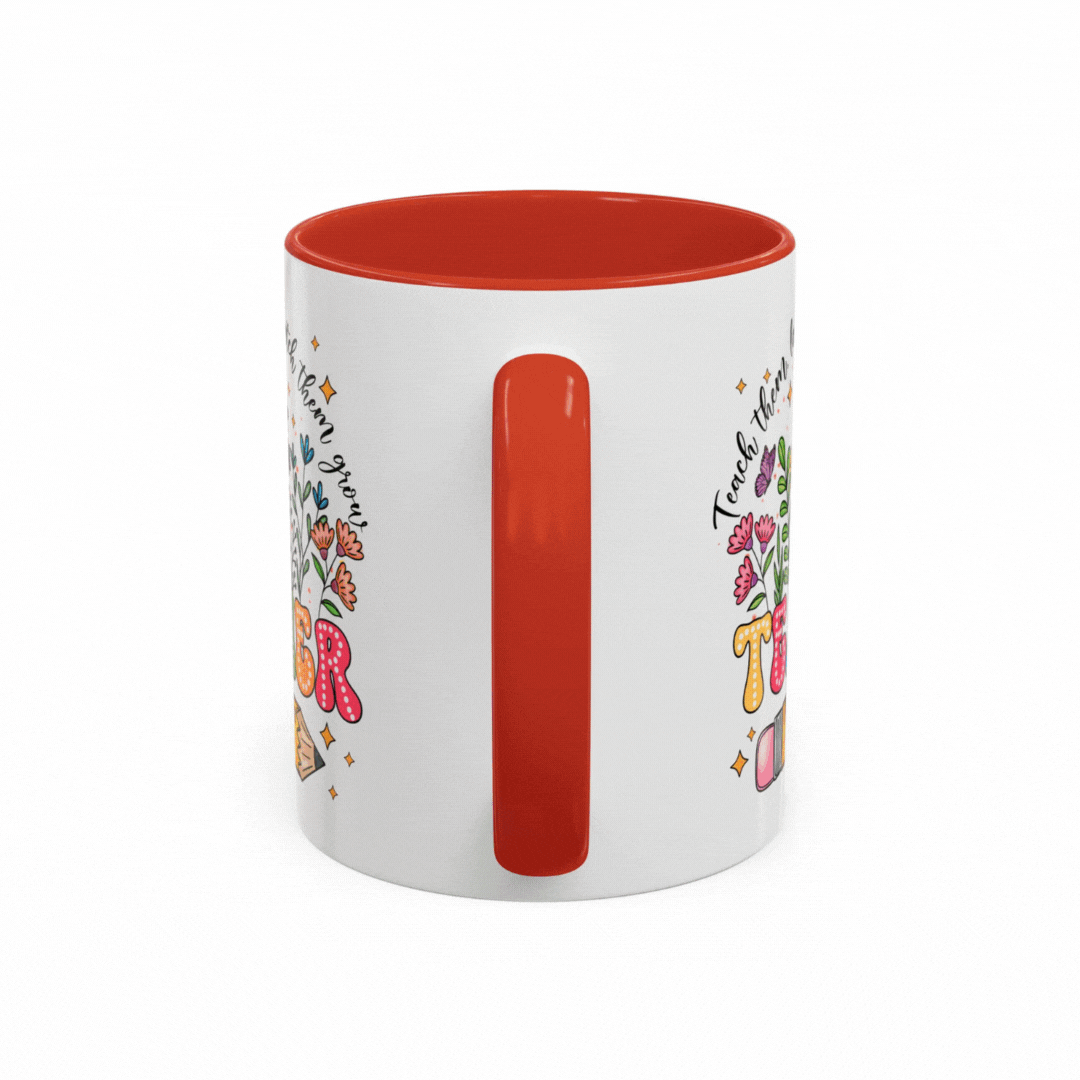 Teacher Wildflowers, Teacher Appreciation, Back to School, Graduation Gift,  Accent Coffee Mug (11, 15oz), #3065
