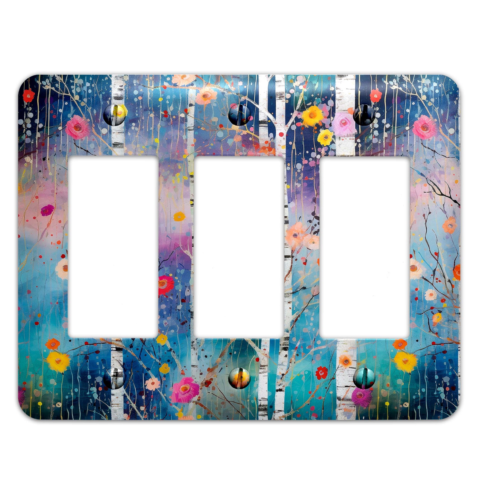 a picture of a light switch cover with flowers on it
