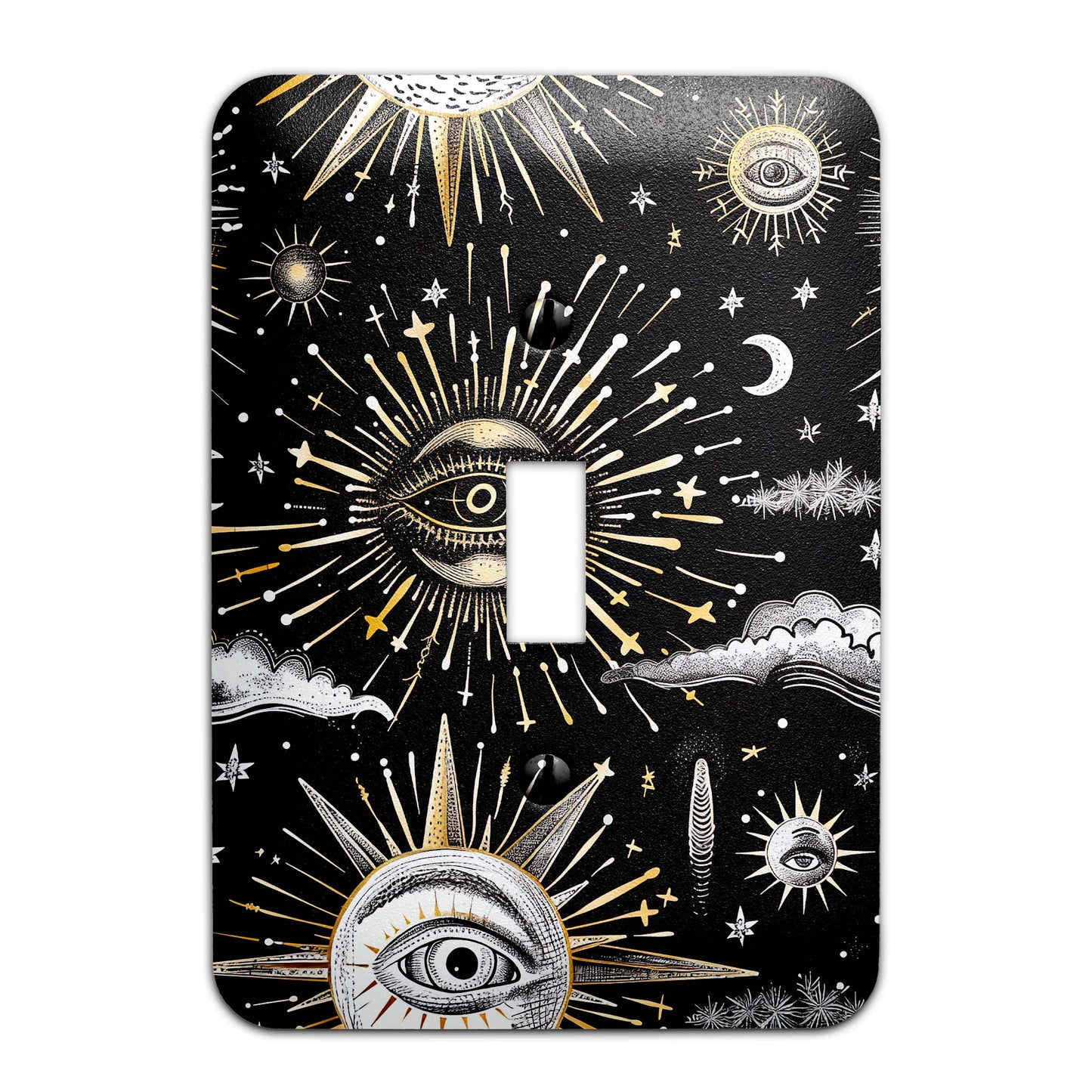 a light switch cover with an all seeing eye on it