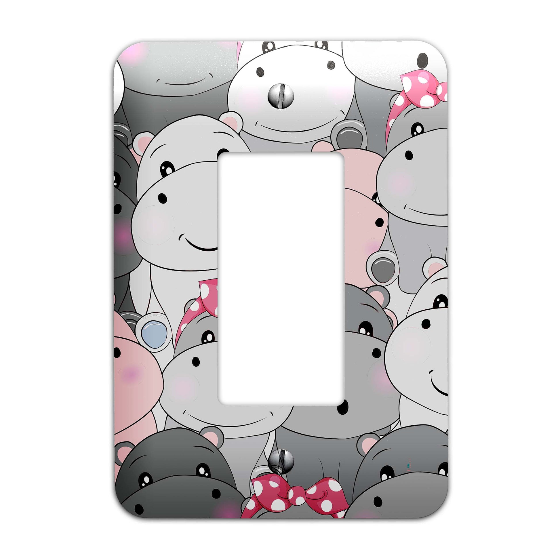a light switch cover with a bunch of cartoon animals