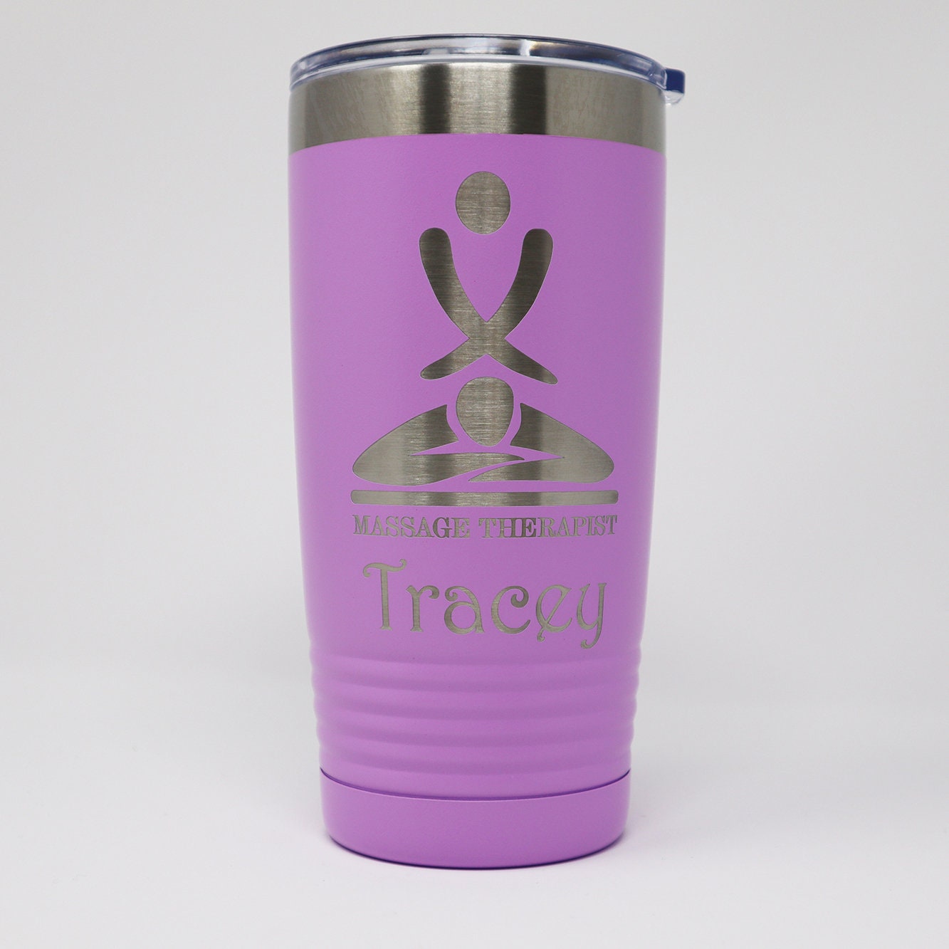Massage Therapist Personalized Engraved Powder Coated Insulated 20 oz Tumbler 12 colors available
