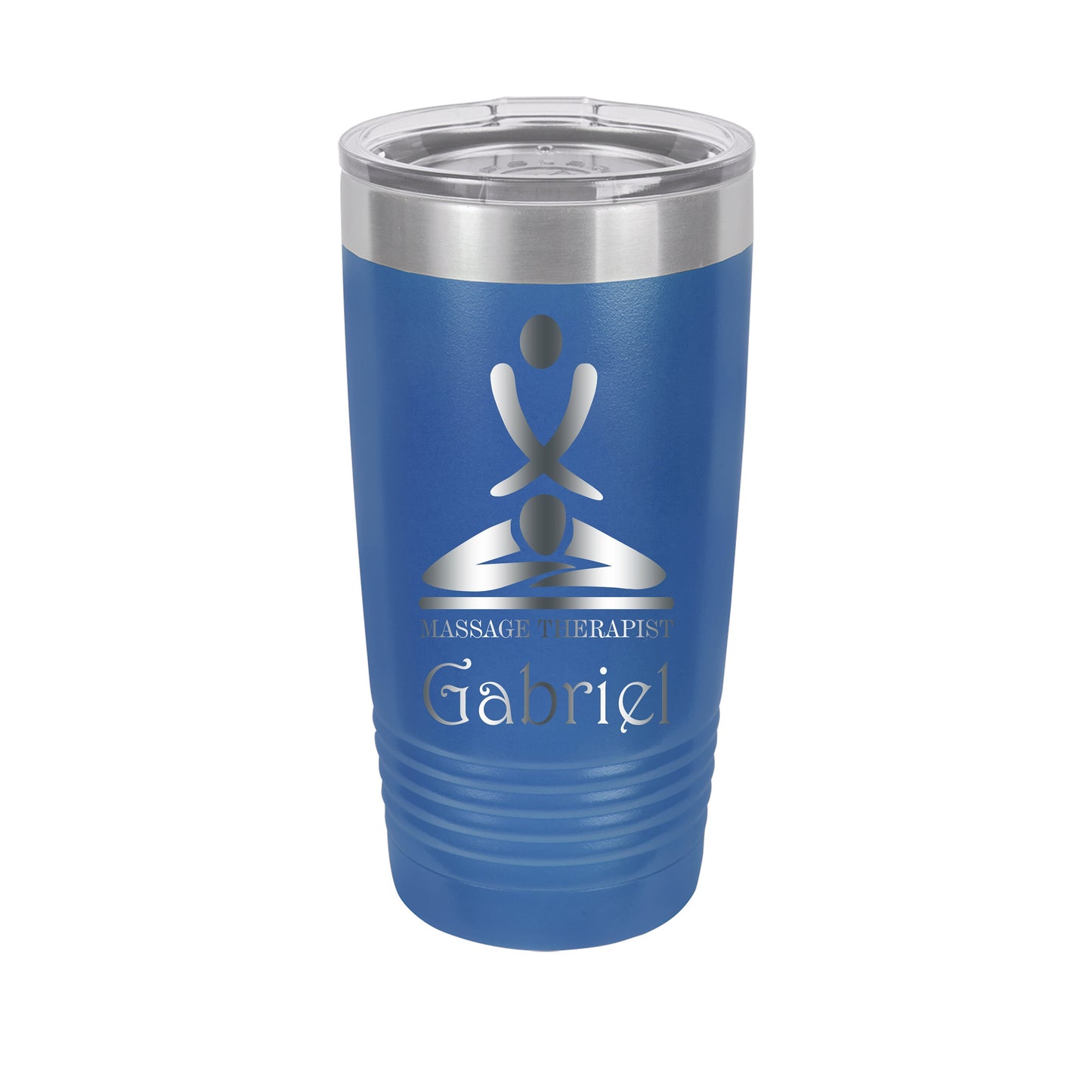 Massage Therapist Personalized Engraved Powder Coated Insulated 20 oz Tumbler 12 colors available