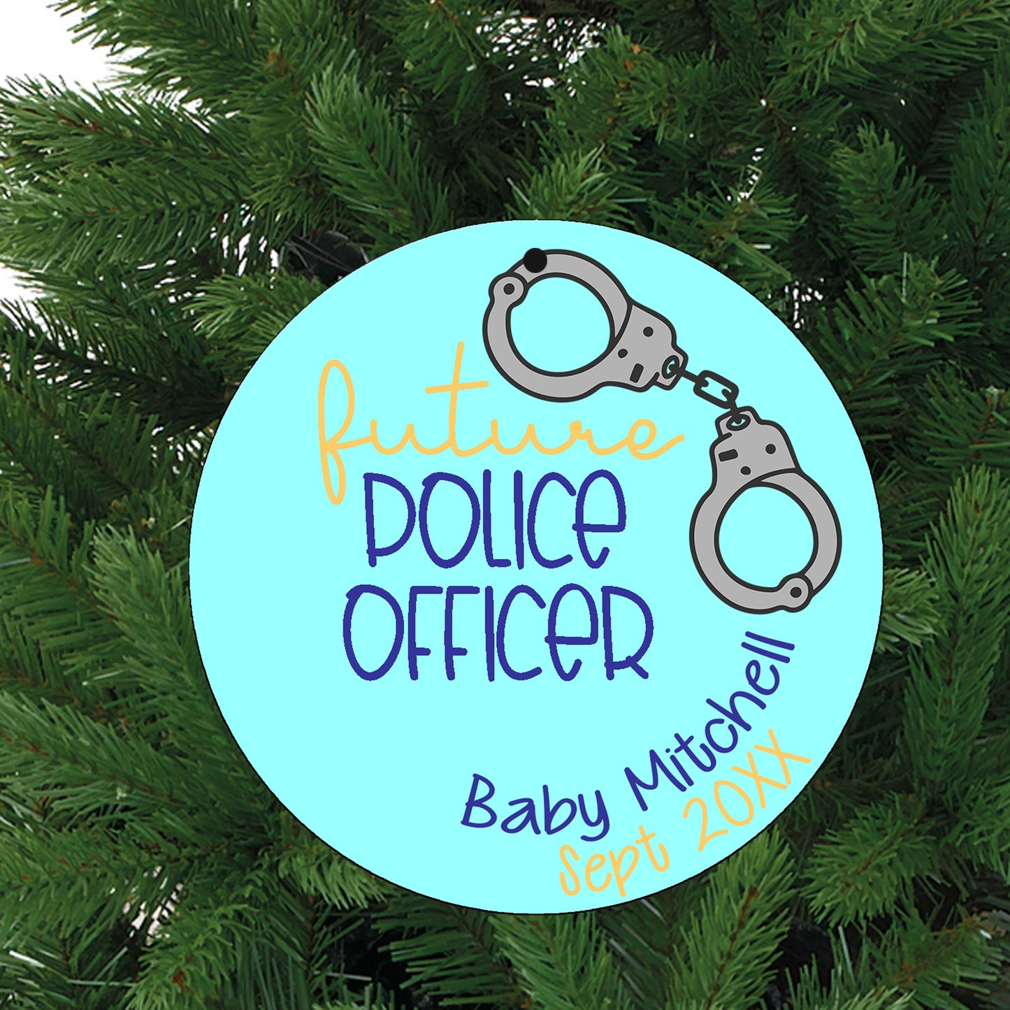 Christmas Ornament Future Police Officer Personalized Ceramic Christmas Ornament