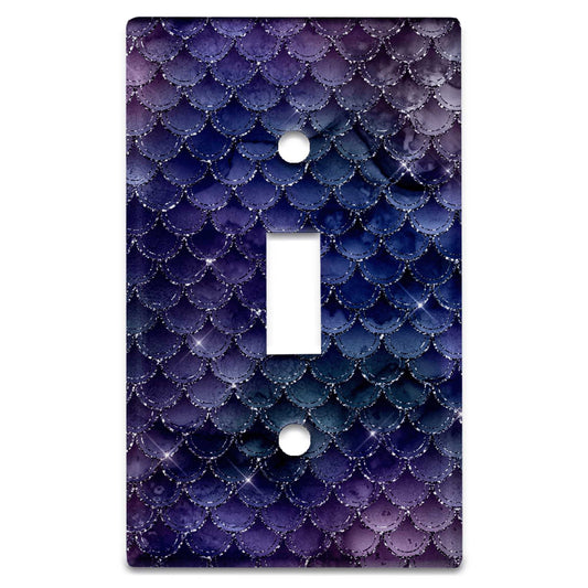 Metal Light Switch Plate Cover Mermaid Scales in Purple Decorative Light Switchplate Cover, Other Sizes Available, Home Decor, Lighting