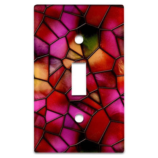 Stained Glass Look Reds & Golds Decorative Light Switchplate Cover, Other Sizes Available, Home Decor, Lighting
