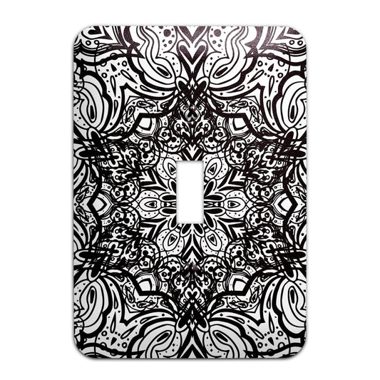 Metal Switchplate Cover Geometric Mandala Pattern Decorative Light Switchplate Cover, Other Sizes Available, Home Decor, Lighting