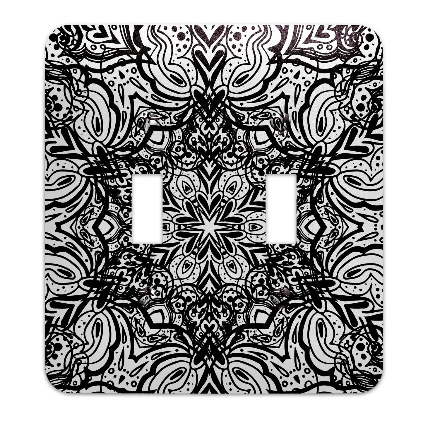 Metal Switchplate Cover Geometric Mandala Pattern Decorative Light Switchplate Cover, Other Sizes Available, Home Decor, Lighting
