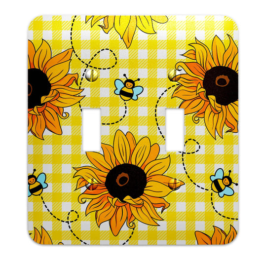 Sunflowers and Bees Decorative Light Switchplate Cover, Other Sizes Available, Home Decor, Lighting