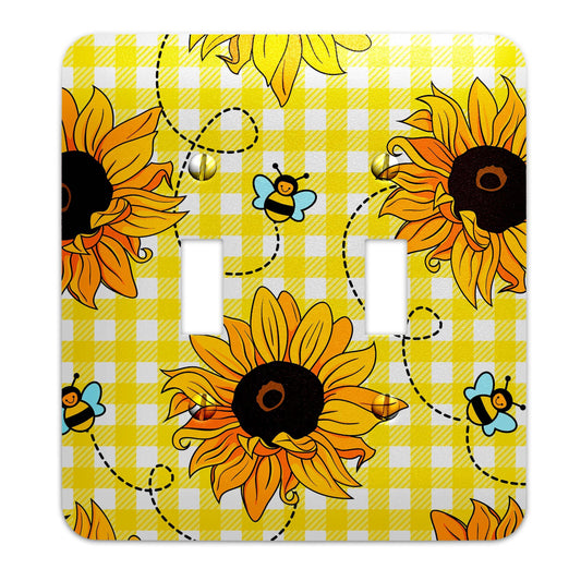 Sunflowers and Bees Decorative Light Switchplate Cover, Other Sizes Available, Home Decor, Lighting