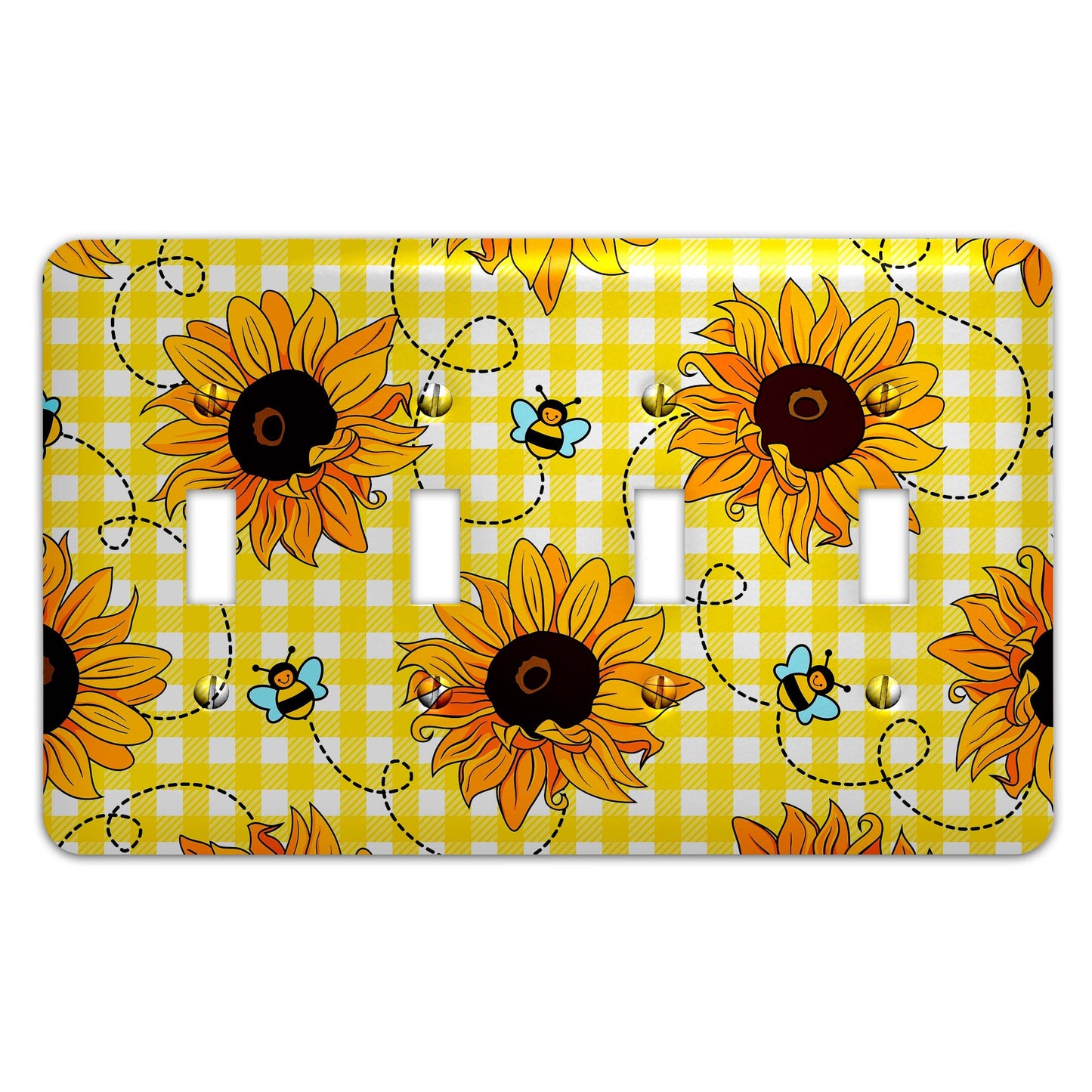 Sunflowers and Bees Decorative Light Switchplate Cover, Other Sizes Available, Home Decor, Lighting