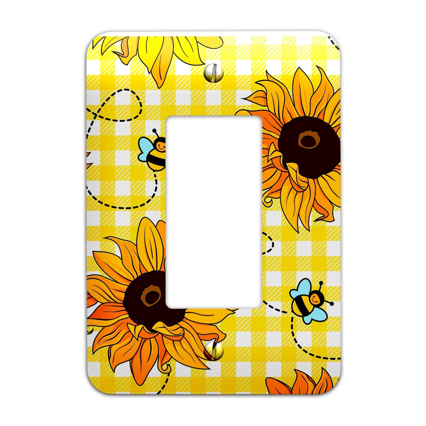 Sunflowers and Bees Decorative Light Switchplate Cover, Other Sizes Available, Home Decor, Lighting