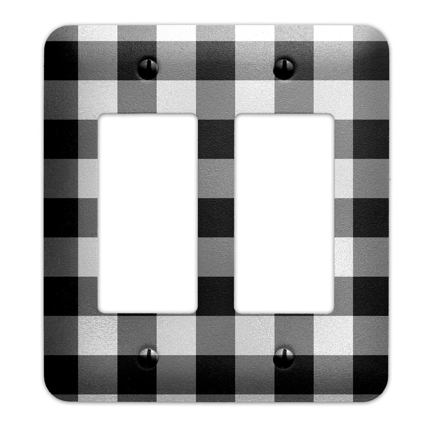 Decorative Light Switchplate Cover - Black and White Check Plaid - Other Sizes Available, Home Decor, Lighting