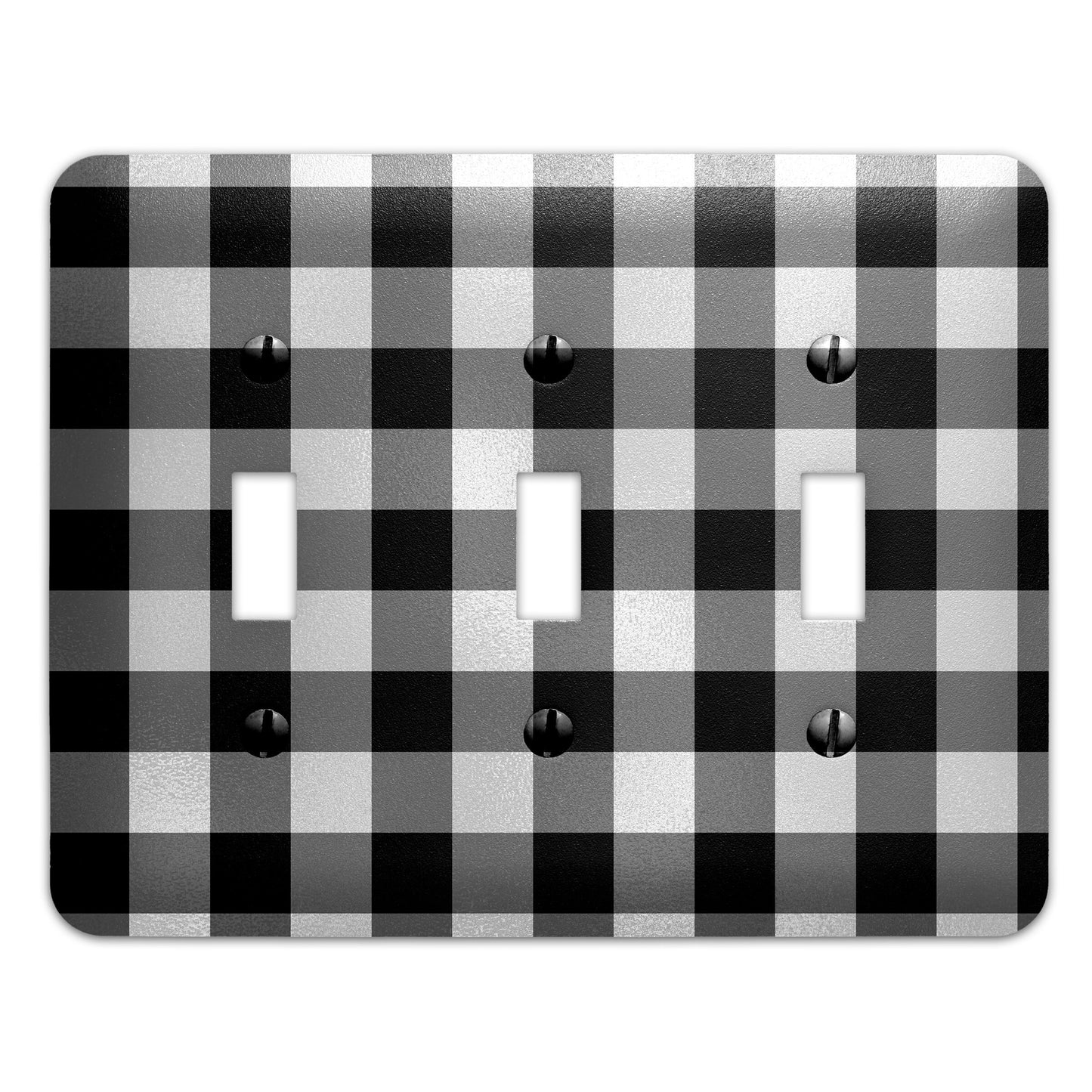 Decorative Light Switchplate Cover - Black and White Check Plaid - Other Sizes Available, Home Decor, Lighting