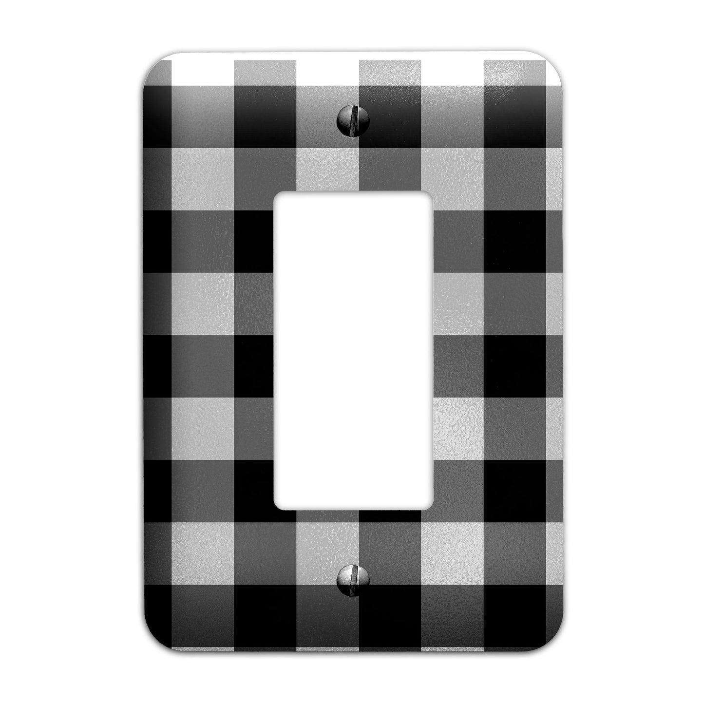 Decorative Light Switchplate Cover - Black and White Check Plaid - Other Sizes Available, Home Decor, Lighting