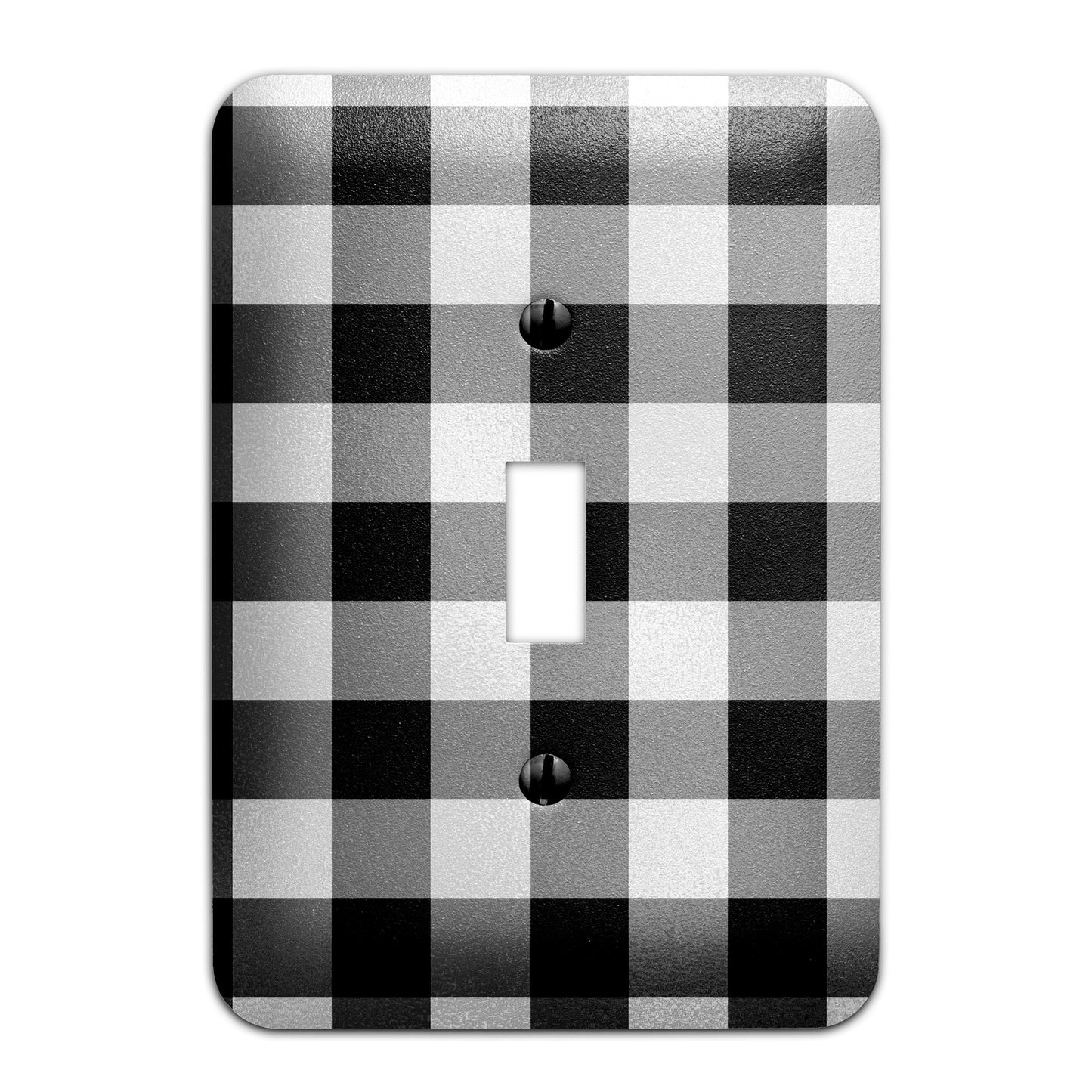 Decorative Light Switchplate Cover - Black and White Check Plaid - Other Sizes Available, Home Decor, Lighting