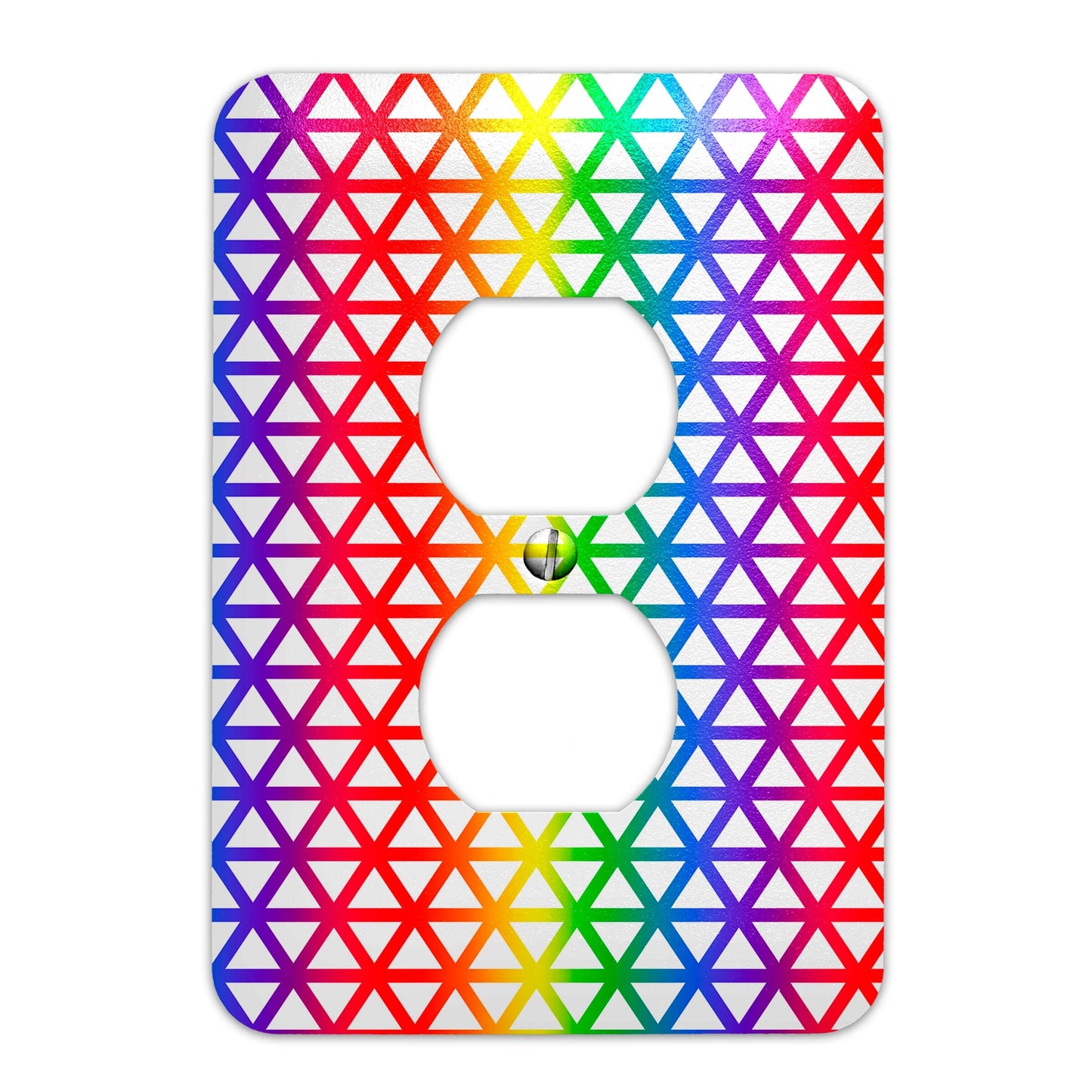 Metal Light Switch Plate Cover - Geometric Rainbow - Decorative Light Switchplate Cover, Other Sizes Available, Home Decor, Lighting