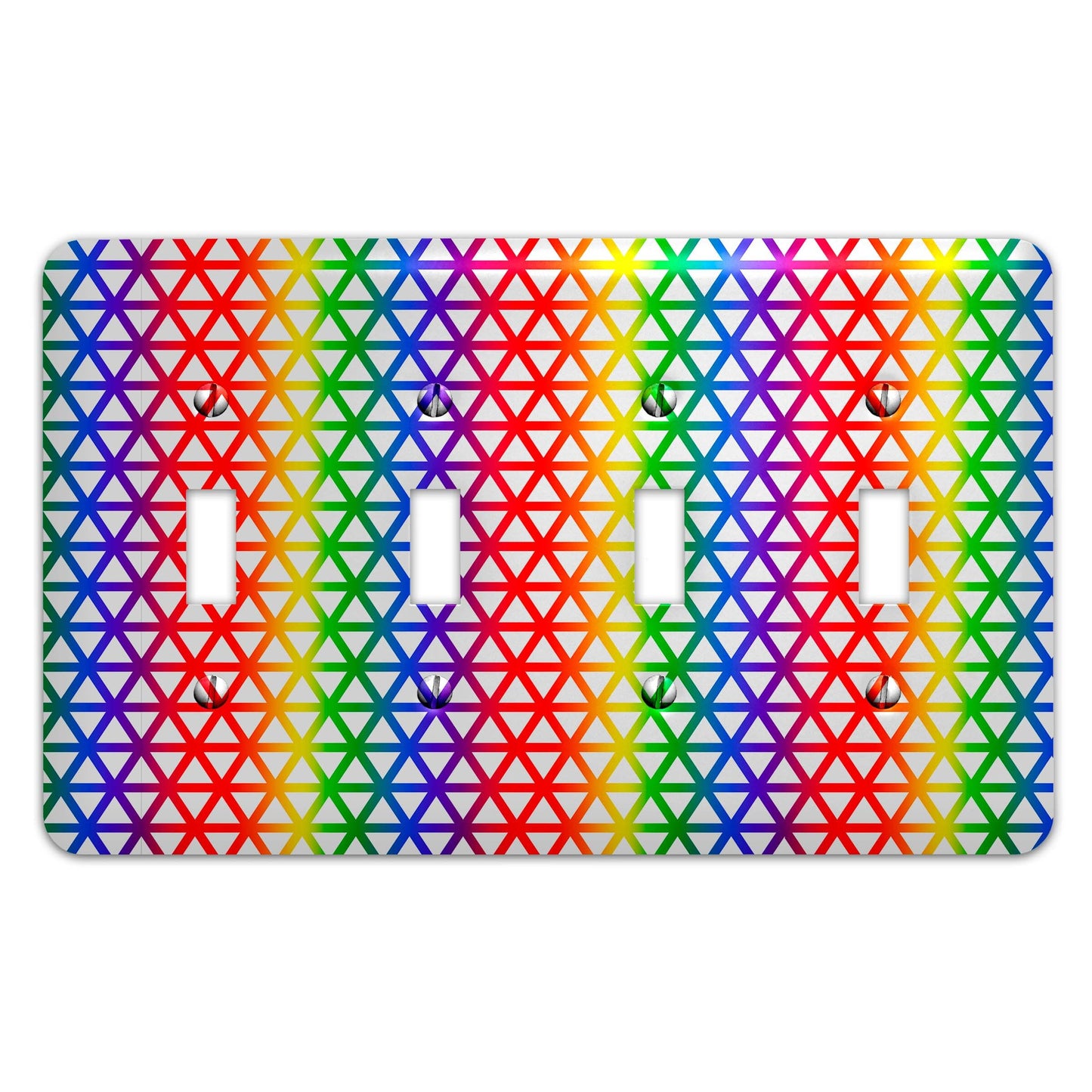 Metal Light Switch Plate Cover - Geometric Rainbow - Decorative Light Switchplate Cover, Other Sizes Available, Home Decor, Lighting