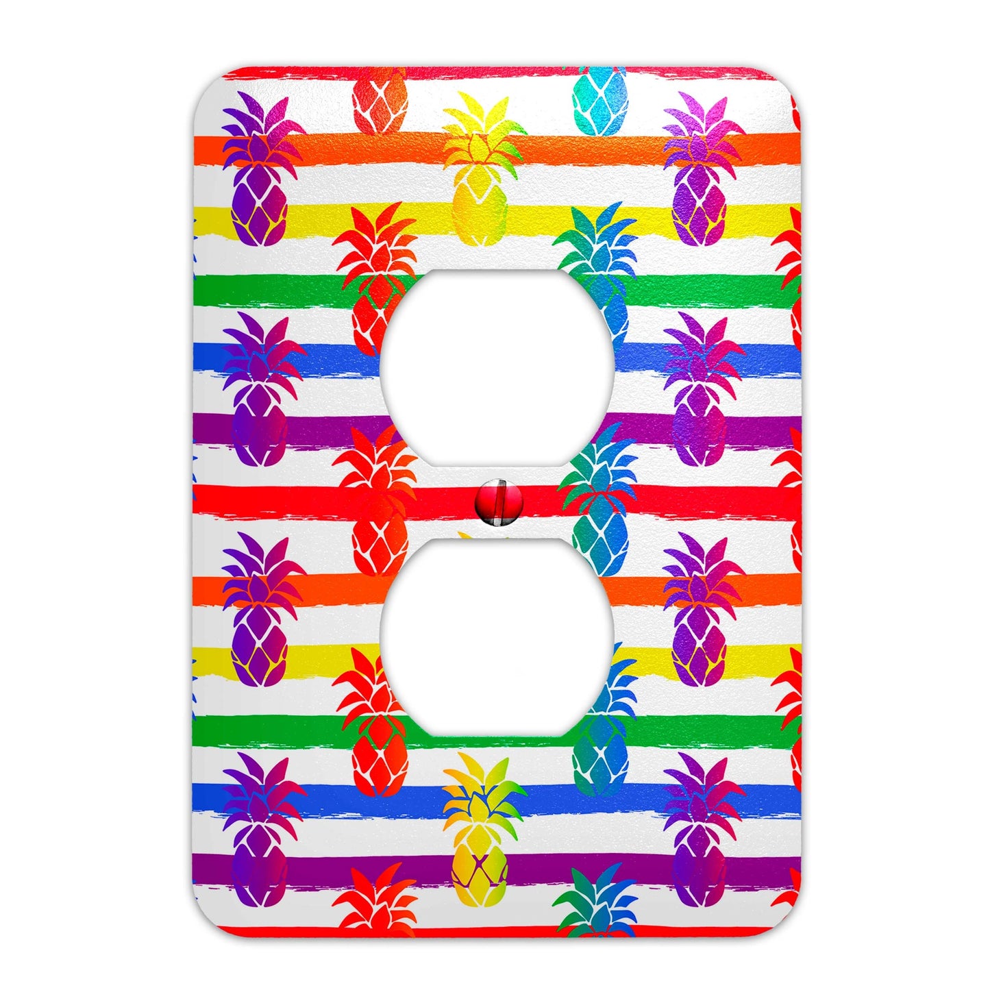 Metal Light Switch Plate Cover - Rainbow Pride Pineapple - Decorative Light Switchplate Cover, Other Sizes Available, Home Decor, Lighting