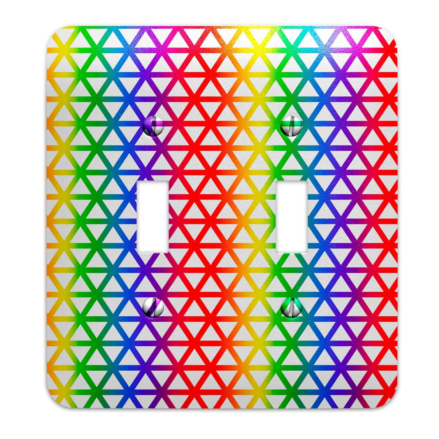 Metal Light Switch Plate Cover - Geometric Rainbow - Decorative Light Switchplate Cover, Other Sizes Available, Home Decor, Lighting