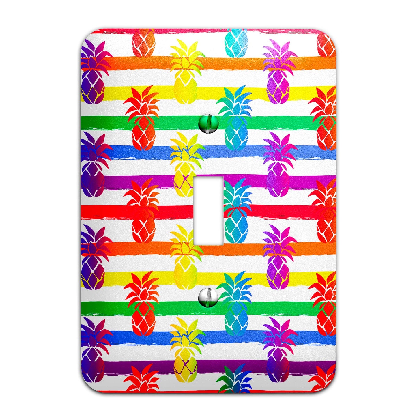 Metal Light Switch Plate Cover - Rainbow Pride Pineapple - Decorative Light Switchplate Cover, Other Sizes Available, Home Decor, Lighting
