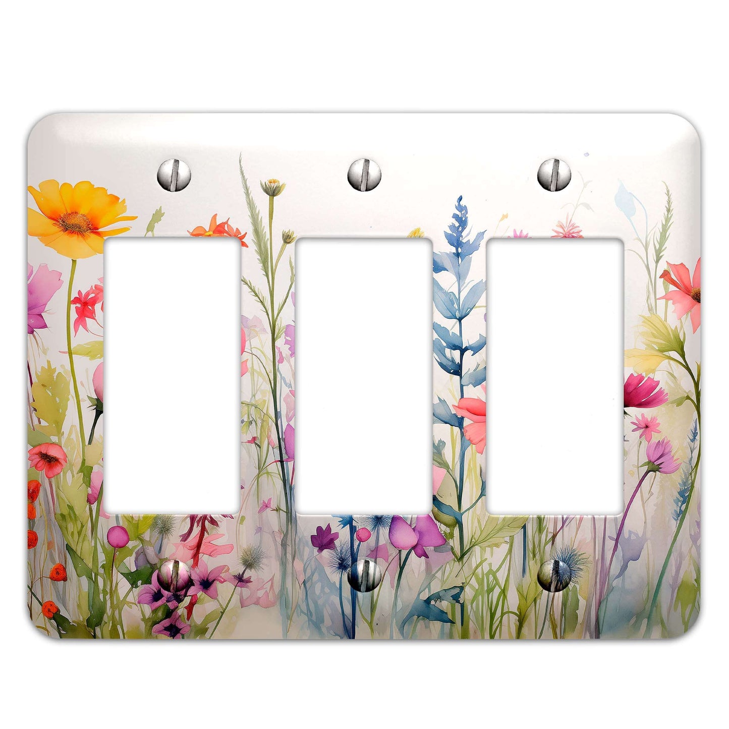 Metal Decorative Light Switch Plate Cover - Wildflowers in Bloom Switch Cover- Other Sizes Available #4785
