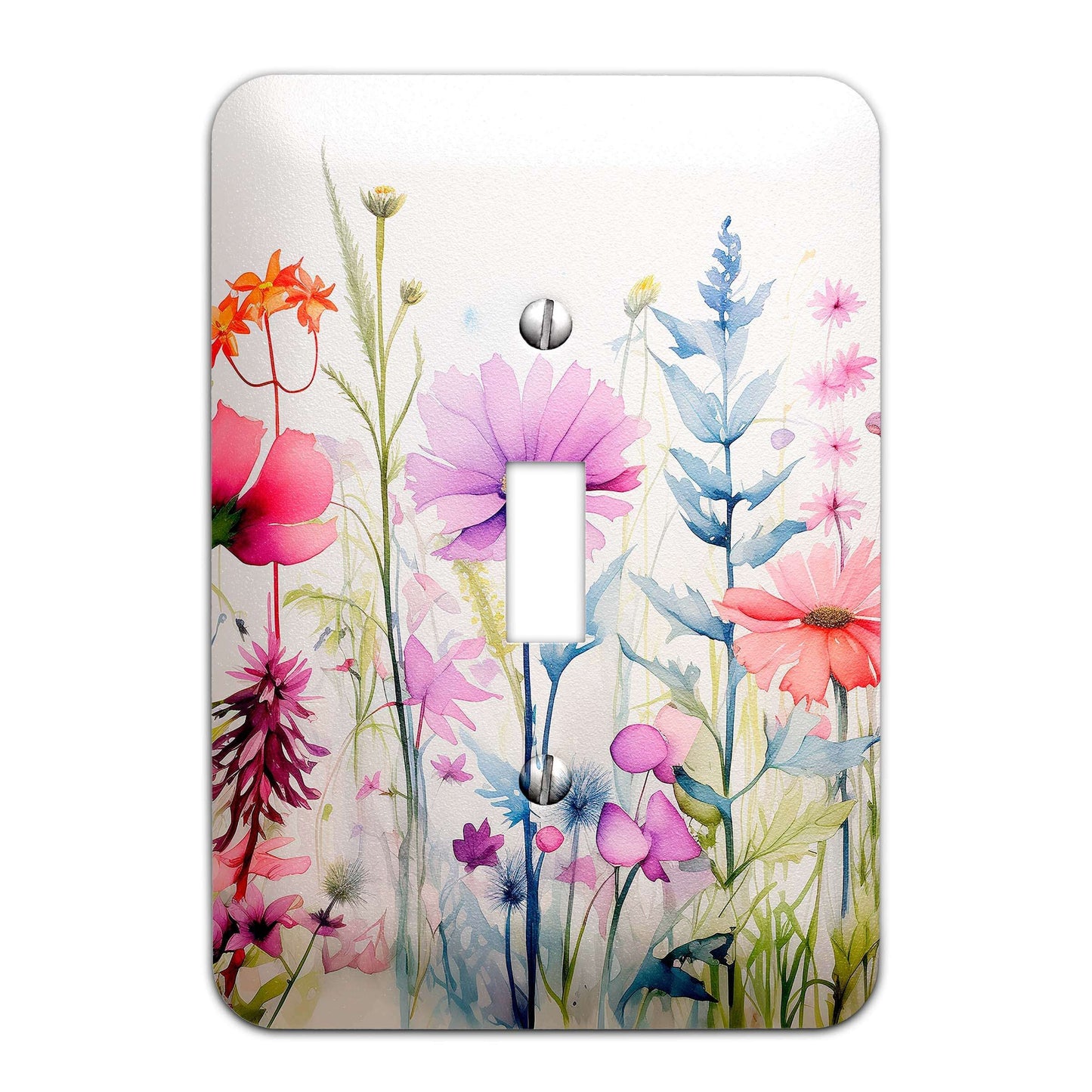 Metal Decorative Light Switch Plate Cover - Wildflowers in Bloom Switch Cover- Other Sizes Available #4785