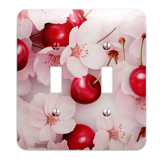 Metal Decorative Light Switch Plate Cover - Cherry Blossoms - Other Sizes Available #4772