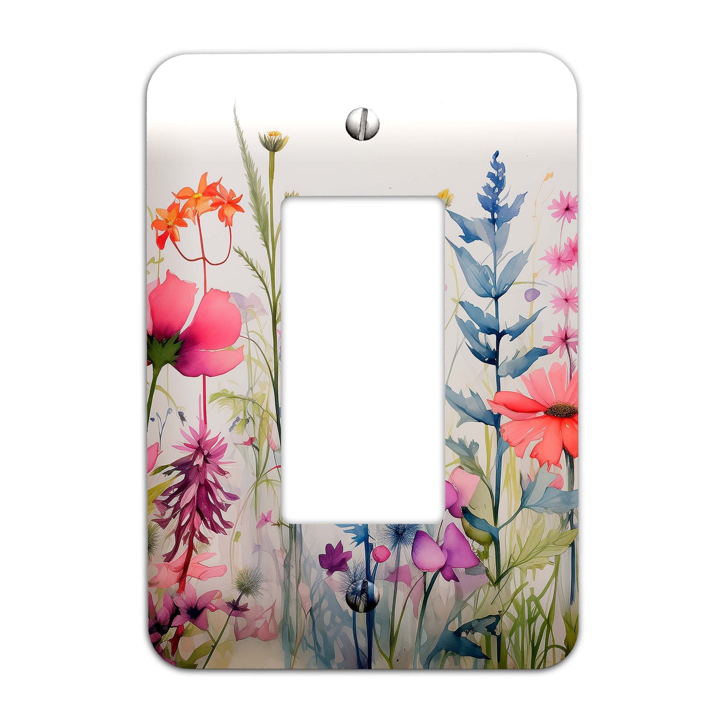 Metal Decorative Light Switch Plate Cover - Wildflowers in Bloom Switch Cover- Other Sizes Available #4785