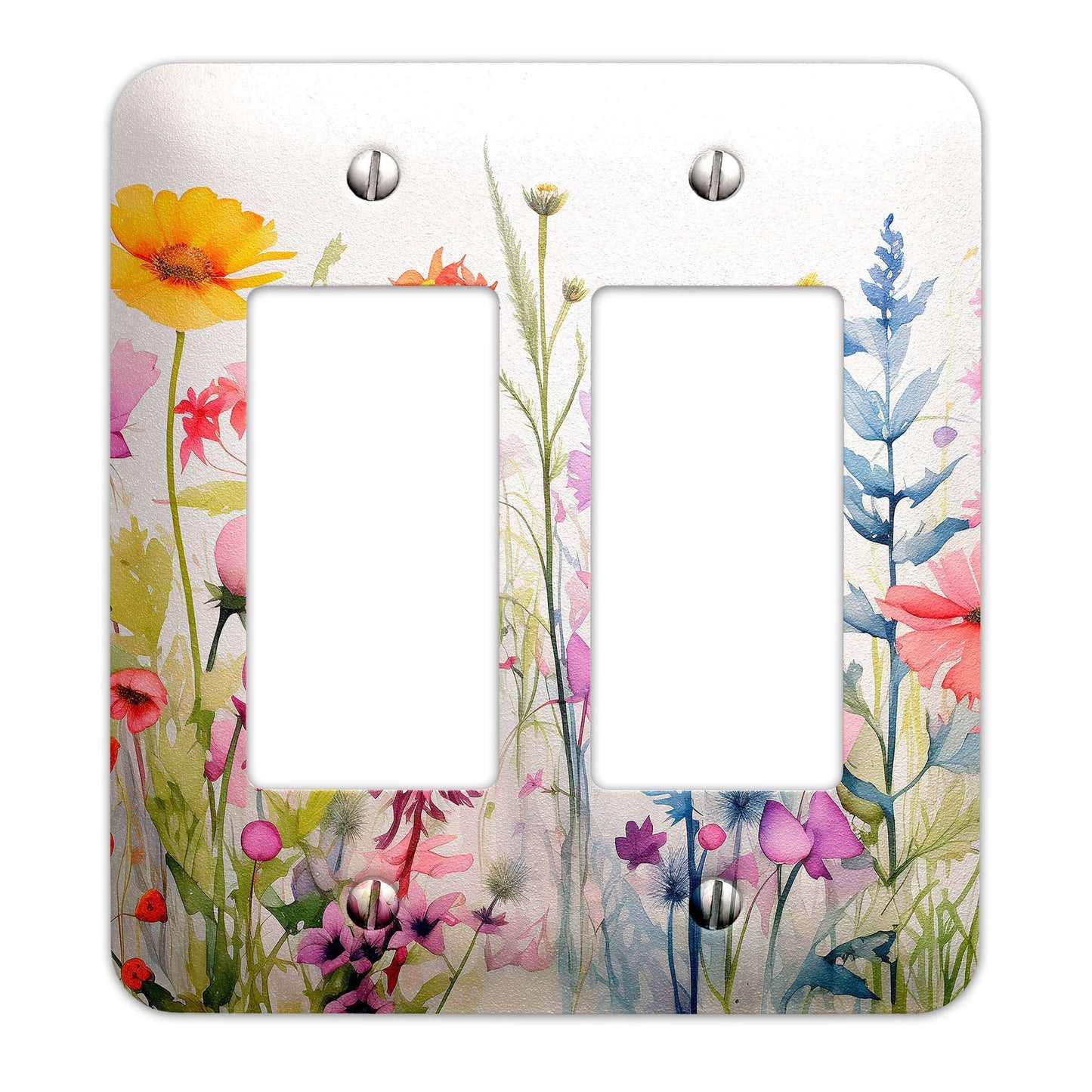 Metal Decorative Light Switch Plate Cover - Wildflowers in Bloom Switch Cover- Other Sizes Available #4785