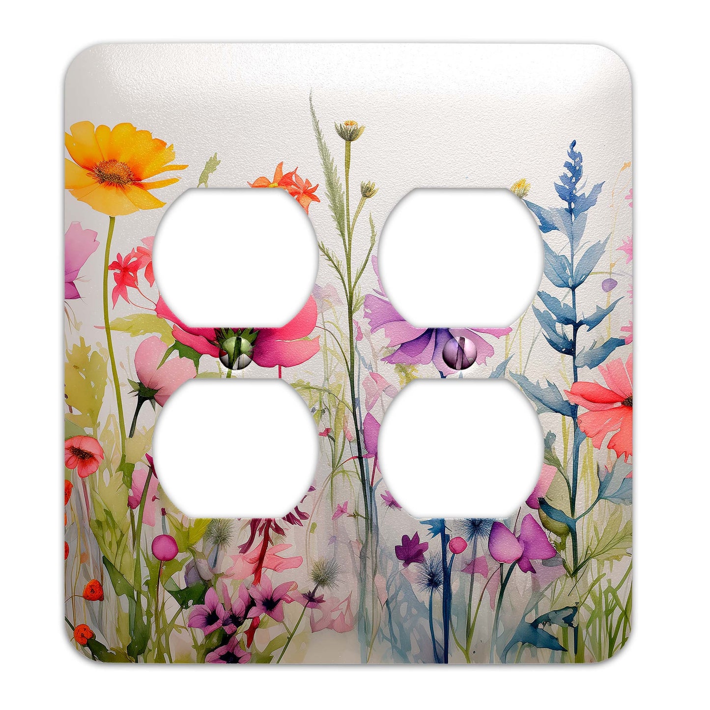 Metal Decorative Light Switch Plate Cover - Wildflowers in Bloom Switch Cover- Other Sizes Available #4785
