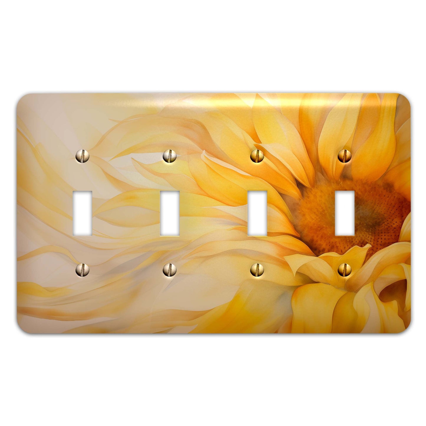 Metal Decorative Light Switch Plate Cover - Watercolor Sunflower Switch Cover- Other Sizes Available #4786