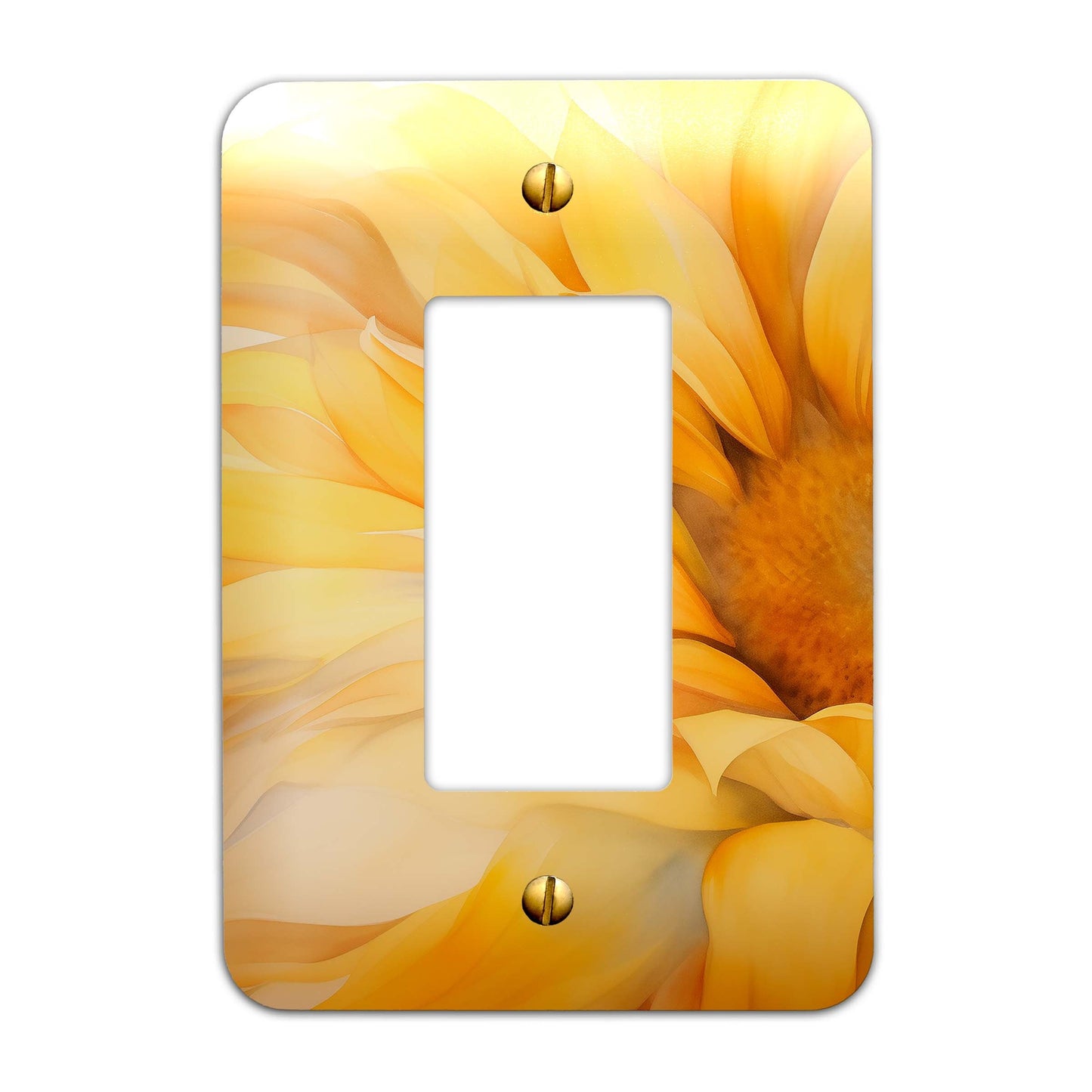 Metal Decorative Light Switch Plate Cover - Watercolor Sunflower Switch Cover- Other Sizes Available #4786