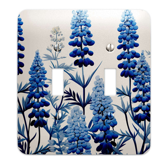 Metal Decorative Light Switch Plate Cover - Blue Lupine Switch Cover- Other Sizes Available #4787