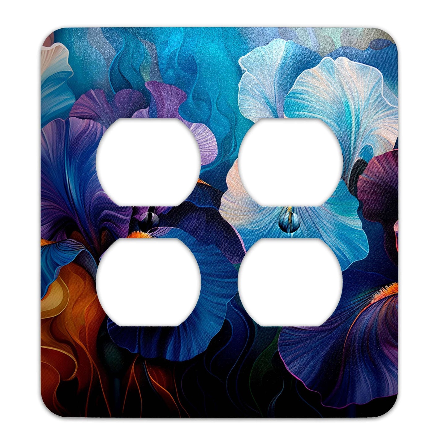Metal Decorative Light Switch Plate Cover - Irises Oil Painting Switch Cover- Other Sizes Available #4794