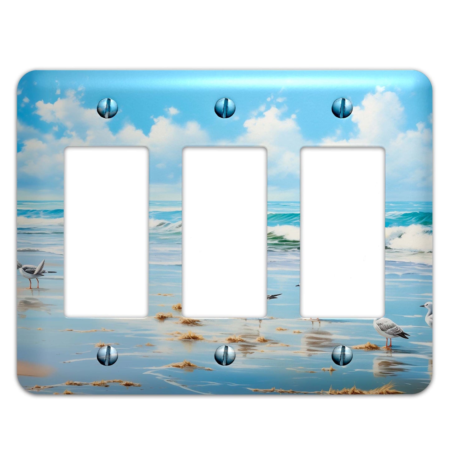 Metal Decorative Light Switch Plate Cover - Sandpipers on the Beach Switch Cover- Other Sizes Available #4795