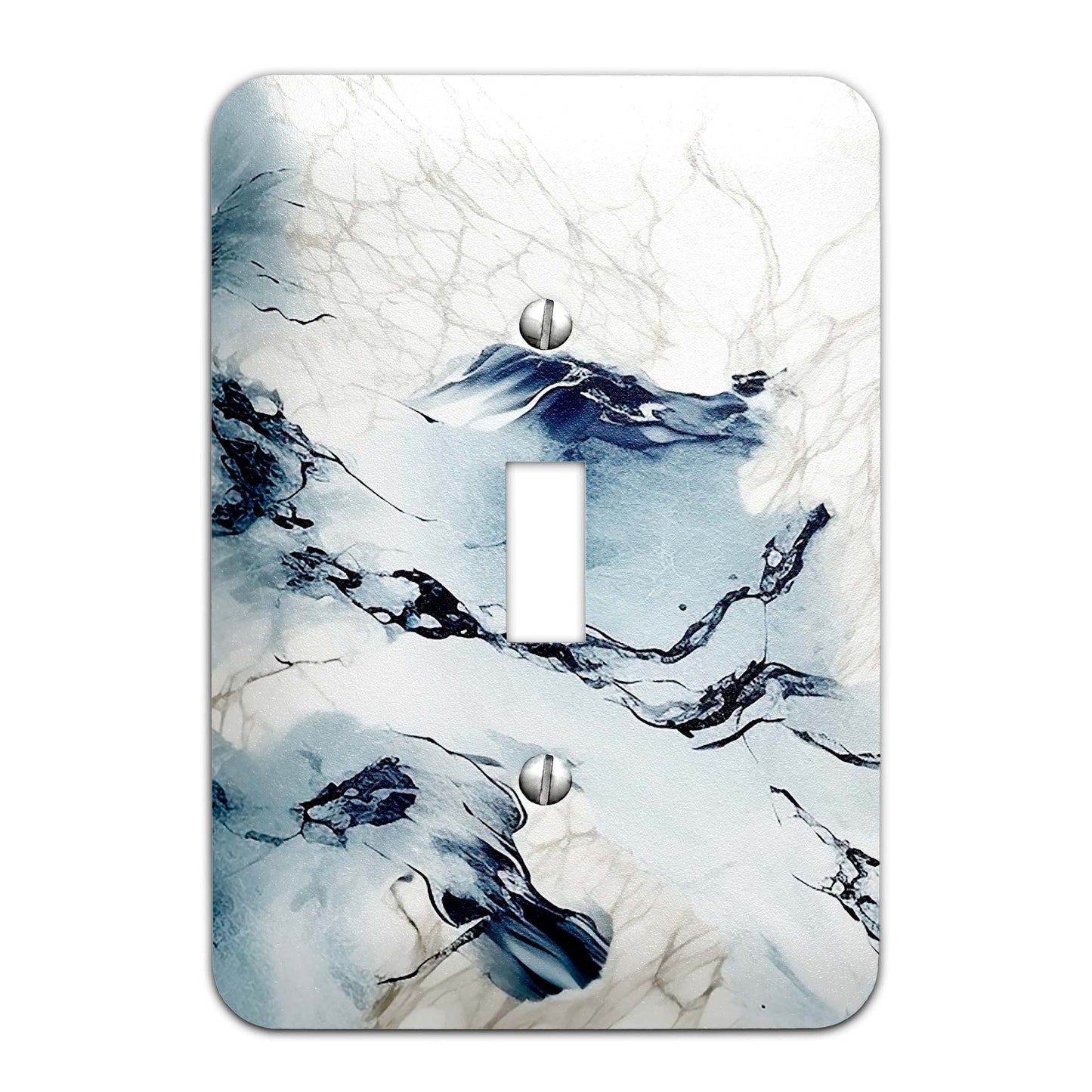 Blue and Gray Marble Design Metal Decorative Light Switch Plate Cover - Several Sizes Available #4830