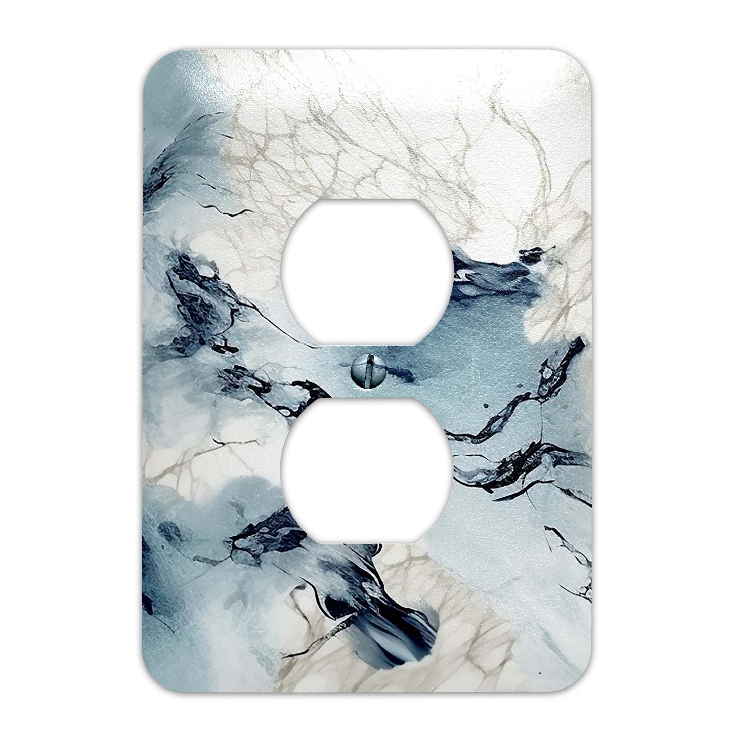 Blue and Gray Marble Design Metal Decorative Light Switch Plate Cover - Several Sizes Available #4830