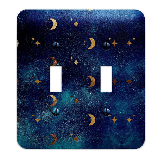 Metal Light Switch Plate Cover Galaxy Moons Decorative Light Switchplate Cover, Other Sizes Available, Home Decor, Lighting