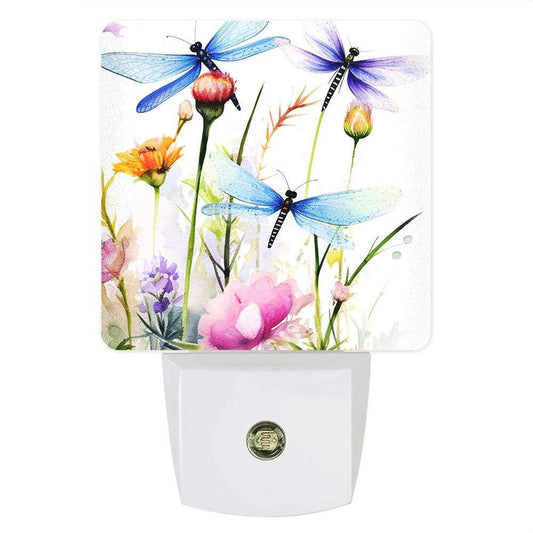 Dragonflies in Flight Custom LED Dusk to Dawn Night Light, Home Decor, Wall Art #4740