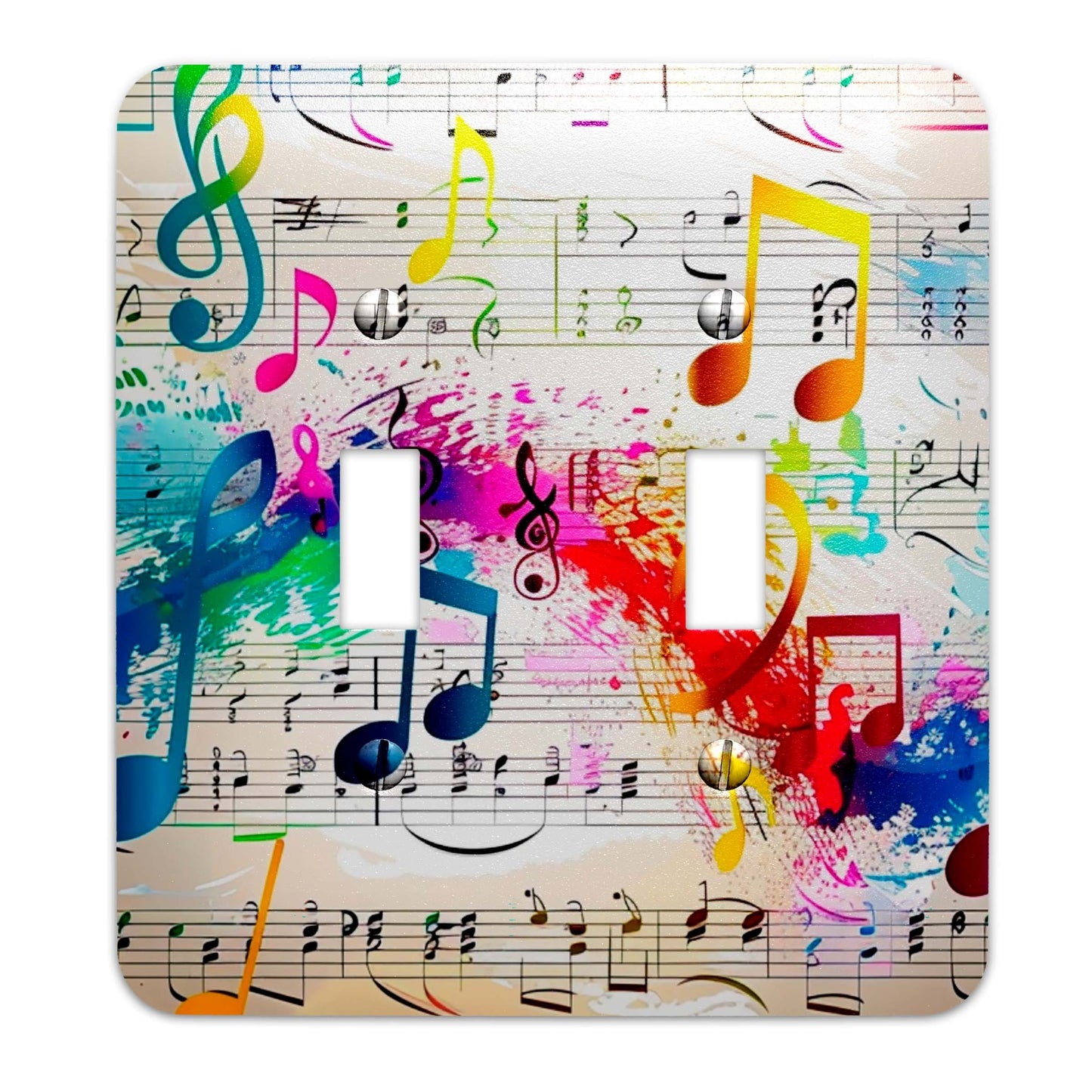Colorful Music Decorative Light Switchplate Cover, Other Sizes Available, Home Decor, Lighting #4889