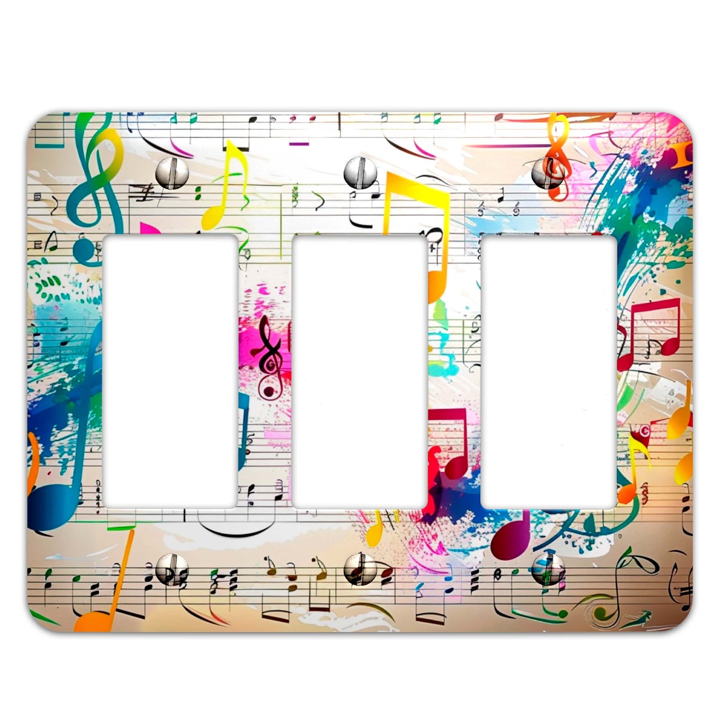 Colorful Music Decorative Light Switchplate Cover, Other Sizes Available, Home Decor, Lighting #4889