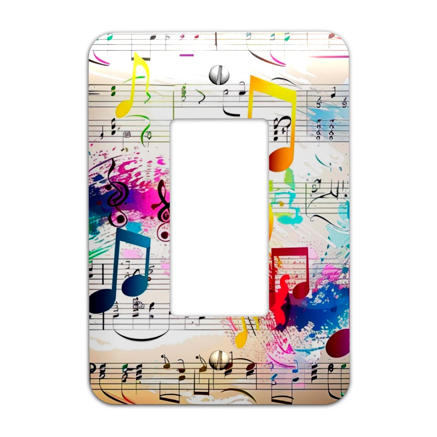 Colorful Music Decorative Light Switchplate Cover, Other Sizes Available, Home Decor, Lighting #4889